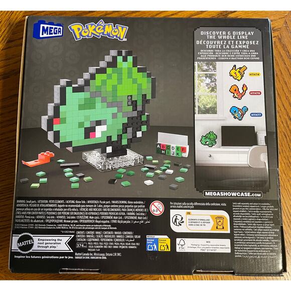 New in box Mega Pokémon Bulbasaur Pixel Blocks 374 Pieces Ages 13+ - Picture 2 of 4